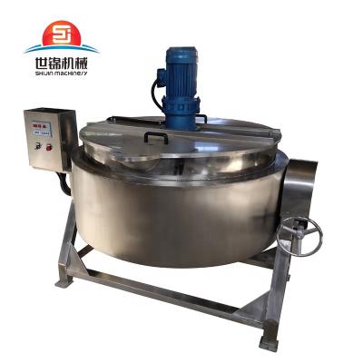 China Vegetable Processing Plant Jacket Kettle With Agitator, Sugarcane Cane Molasses Cooking Pot Large for sale