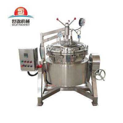 China 300 Liter Electric Industrial Cooking Pressure Cooker Vegetable Processing Plant Large For Food Processing Kettle for sale