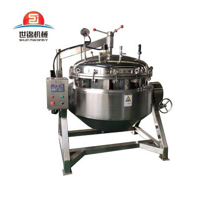 China 300 500 600 Liter Stainless Steel Large Capacity Cooker Industrial High Pressure Steamer Vegetable Processing Plant For Beans/Meat for sale