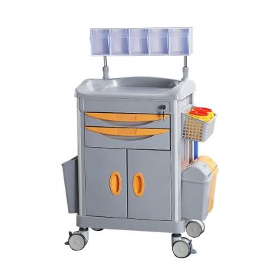 China Modern Medical Cart Hospital Nurse Accessories With Wheels Furniture Trolley Furniture Hardware Emergency Treatment Trolley for sale