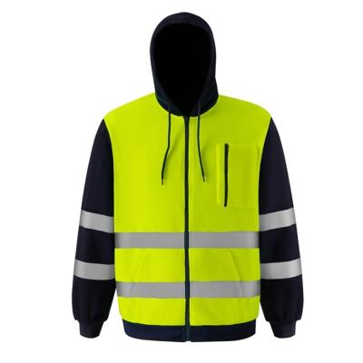 China Factory Supply Cheap Reflective Two Tone Zippered Hoodie Windproof Good Price Factory Supply for sale