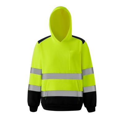 China 100% Women's Quality Safety Reflective High Visibility Two Tone Hooded Sweatshirt Windproof Polyesterr Guaranteed for sale