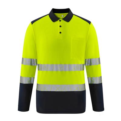 China Wickable Factory Made Visibility Road Safety T Shirt Top Designs Men's Long Sleeve Reflective T-shirt Top for sale