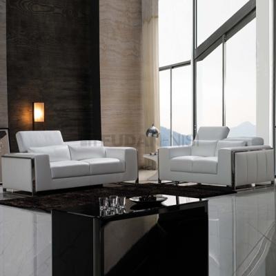 China Sofa Design Luxury Living Room Furniture Modern White Leather Sectional Convertible Italian Leather Sofa for sale