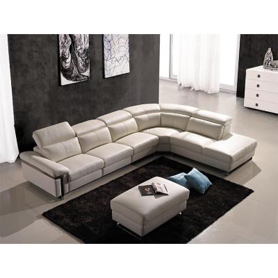 China Knock Down L Shape White Modular Modern Sectional Living Room Sofa With Recliner for sale