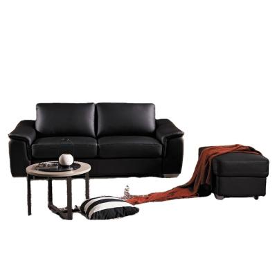 China Convertible Black Color Leather Sofa Bed With Mattress Inside FM221 for sale