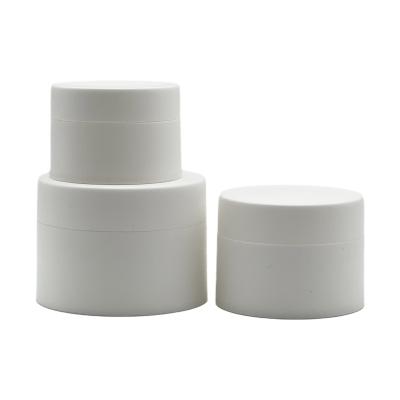 China Double wall cosmetic plastic jar frosted white cream jar mini skin care pp jar for lip blam 3g 5g 10g 15g 30g 50g 100g 120g for sale