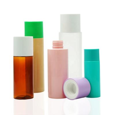 China Plastic Cosmetic Bottle Packaging PET Toner Vials Plastic Containers With Screw Cap for sale