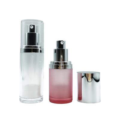 China Cosmetic Customized Bottle Airless Cylinder Acrylic Serum Pump Bottle Packaging for sale