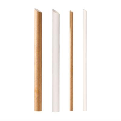 China 100% Biodegradable Eco-Friendly Brown Biodegradable White Disposable Drinking Paper Straws for sale