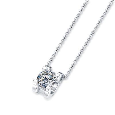 China Custom Charm Diamond Necklace Pendant Custom Design 925 Sterling Silver Jewelry Wholesale Gemstone Moissanite Nice Stone for sale