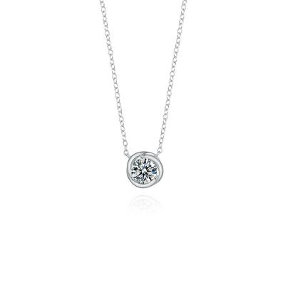 China Nice Design 1ct Moissanite Wedding Round White Gold 14k Moissanite Jewelry Pendant Silver Plated Pendant for sale