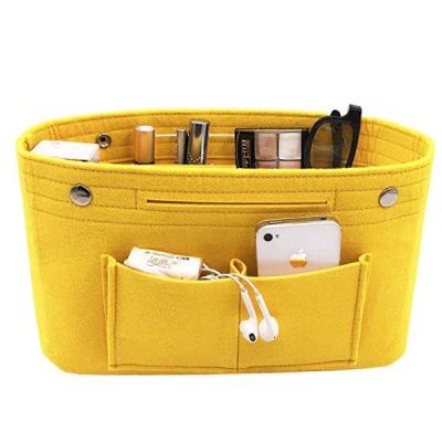 China Durable Lightweight 10 Pockets 3MM Wool Blended Purse Organizer Bag In Bag Felt Insert Bag Organizer for sale