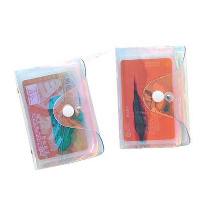 China Durable High Quality PVC Personalization Button Transparent Hologram Card Sleeve for sale