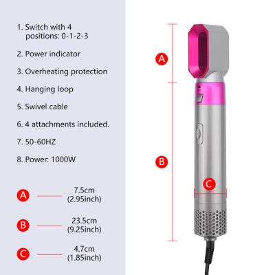 China Ionic 2023 New Professional 5 In 1 Detachable Interchangeable Styler Electric Hot Air Brush 1 Step Hair Dryer Brush set for sale