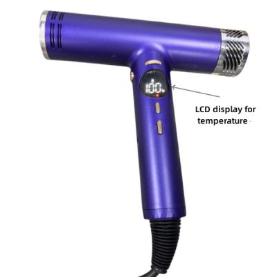 China Ionic High Speed Ionic Hair Dryer LCD Display Temperature Professional Hair dryers Battery Hair Dryer For Salon for sale