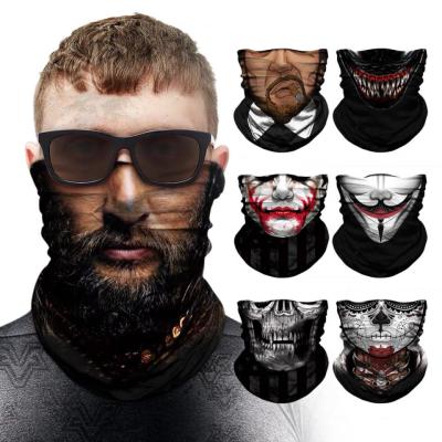 China Smoking Riding Bandana Men And Women Motorcycle Face Towel Hat Harley Headband Polyester Clown Skull Sun Protection Magic Thinmask for sale