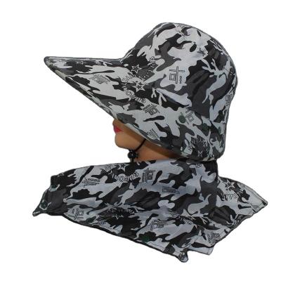 China Cheap tea picking sun protection sun outer brim large spring hats summer protection dobby and shawl camouflage brim sun hat spring hats for sale