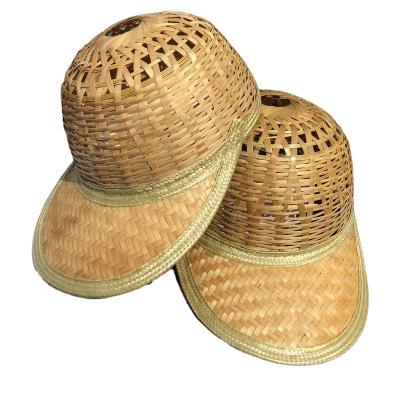 China Handmade bamboo straw hat peaked outdoor breathable hollow bamboo hat summer sun hat men's and women's bamboo sun protectionhat M for sale