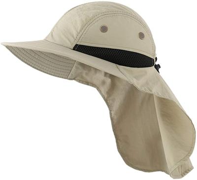 China Men's Character Mesh Hat Protection Big Brim Breathable Outdoor Fishing Sun Mesh Hunting Hiking Hike Hat for sale