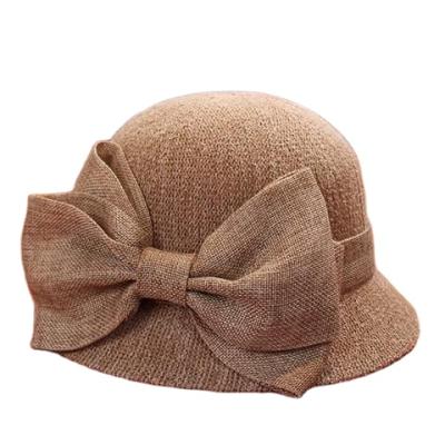 China Spring Summer Bucket Hat Women's Foldable Sun Shade Top Hats Korean Soft Style Sun Shade Bow Fisherman Hat Women Character for sale