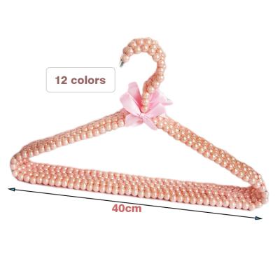 China CLASSIC 40cm Wholesale Hot Sale Coat Hanger Non Slip ABS Bead Plastic Coat Hanger for sale