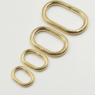 China For bag hot selling oval split solid brass metal oval o-ring for webbing tying ropes belting leathercraft for sale