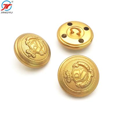 China Custom Plating Dry Cleaning Gold Color Metal Military Brass Leg Buttons for sale