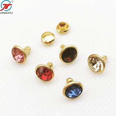 China Custom High Quality Fashion Pearl Rivet Cap Brass Stud Double Nickel Free for sale