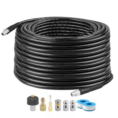 China SPS 5800 PSI 100FT Abrasion Resistant Hose For Pressure Seal Pressure Joint Adapter 1/4 M-NPT Brass Sewer Jetter Spout for sale