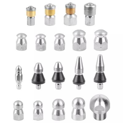 China SPS Pressure Washer Fittings 1/4 Socket Stainless Steel Sewer Jetting Nozzle Knob Female Quick Nose Sewer Cleaner 3/8 for sale