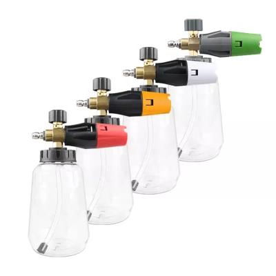 China Eco-friendly SPS 1L 30L/Min Car Wash Black Foam Nozzle Spray Bottle Transparent Foam Lance Gun Car Cleaning Red for sale