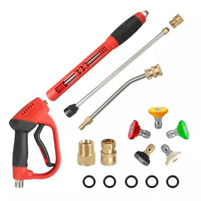 China Eco-friendly SPS Water Pressure Gun 5000PSI Car Wash Gun Foam Lance Gun With Extension Wands for sale