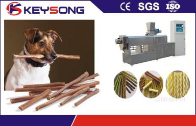 China PLC Control Pet Food Making Machine / Treats Extruder For Dog Cat Chewing for sale