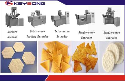 China Puff Snacks Doritos Making Machine / Corn Flakes Processing Line Steady Performance for sale