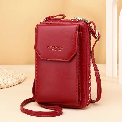 China Lady's New Fashion Women Phone Bag Solid Cross - Body Bag Designer Famous Brands PU Leather Handbags Wholesale for sale