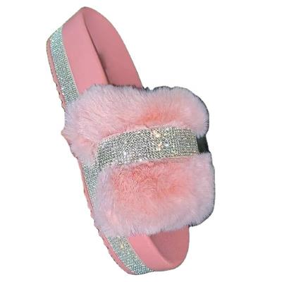 China Lightweight Platform Women's Breathable Slippers Plus Size Fur Women Outdoor Daily Slides for sale