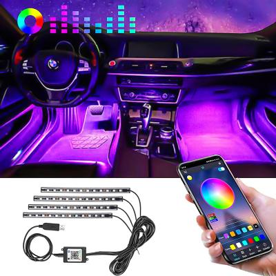 China car atmosphere light music control automobile led lighting system car interior atmosphere led strip lights car led for sale