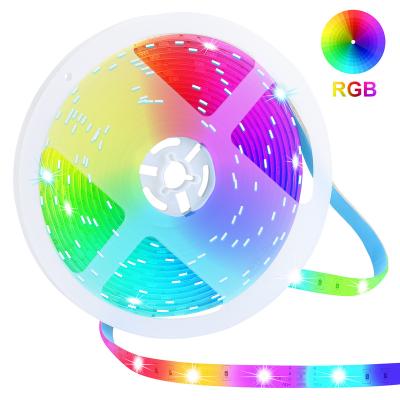 China 5M Cuttable Residential Christmas Lights Flexible DC12V IP65 Waterproof IP20 Led Lights RGB SMD5050 Led Strip Light for sale