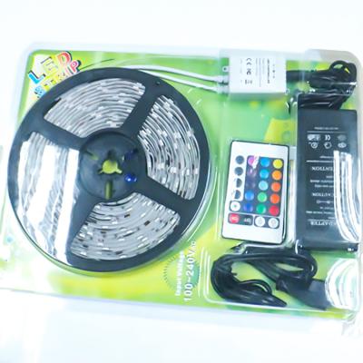 China Home Indoor Outdoor 5M Dc 12V 8Mm Decoration 24Key IR Kit 2835 Ip65 Luces Led Rgb Strip Light Led Strip RGB With UK Plug US Plug for sale