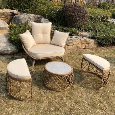 China Modern Exquisite Outdoor Patio Rattan Chair Garden Furniture Wicker Sofa Egg Chair 4pcs Combinations Multiple Set for sale