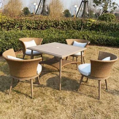 China Modern Out Door Furniture Backyard Swivel Chair Patio Dining Rattan and Steel Sofa Five Piece Seat Set for sale