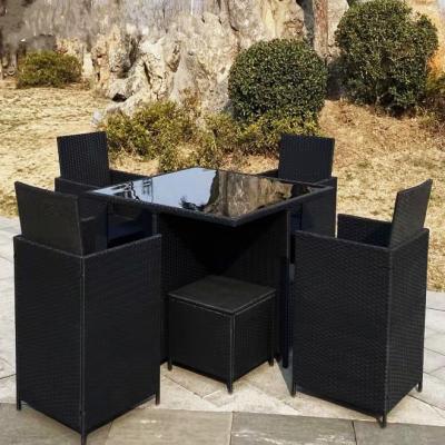 China Modern Conversation Patio Set Morden Dining Hotel Set Sofa Garden Rattan Seat Sofa Six Piece Set for sale