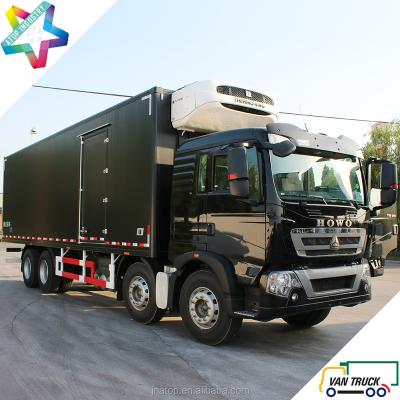 China Single cab with sleeper ColdKing Sino-truck T5G 340Hp long body howo 31T refrigerated truck heavy duty refrigerator truck for sale