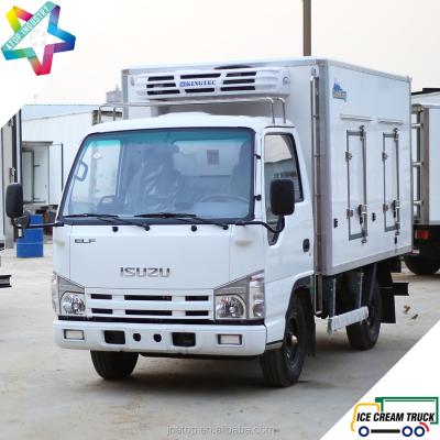 China Single Cab NPR Chassis Light Duty Multi-temperature Refrigerated Truck Body Reefer Truck for sale