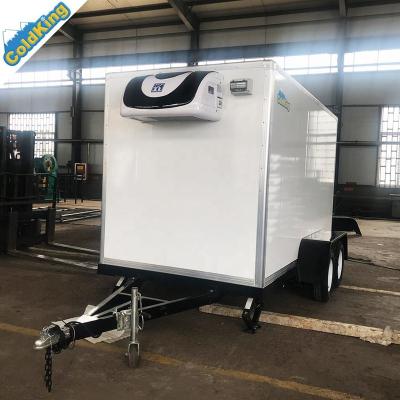 China -18C to +5C ColdKing 12ft 3.6m Length Cold Room Truck Body Box 4 Wheels 2 Axles Walk-in Refrigerated Trailers for sale