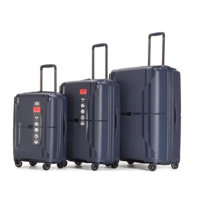 China Custom Maletas De Viaje Hard Shell pp Trolley Luggage Travel Bottom Suitcase Travel Luggage Set Sets Of 3 for sale