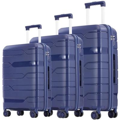 China PP Checkout Trolley Luggage Travel Suitcase Hard Bag 20 24 28 Inch Customization Luggage Sets for sale