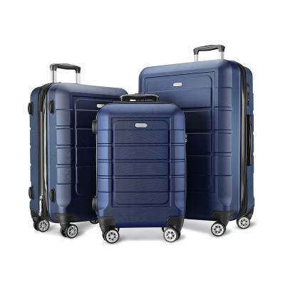 China Greatchip Hot Selling 3pcs ABS Long Distance Travel Carry On Trolley Luggage Travel Bags Sets Business Travel Suitcase 20