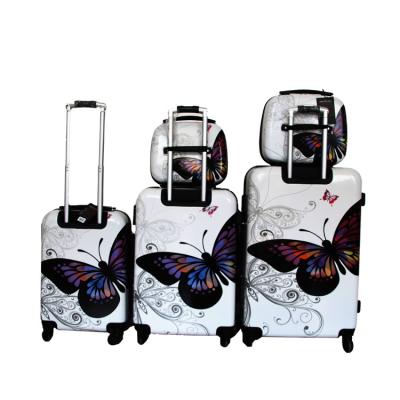 China Outdoor Wholesale Fashionable ABS+PC Travel Printing Luggage Sets Trolley Luggage for sale